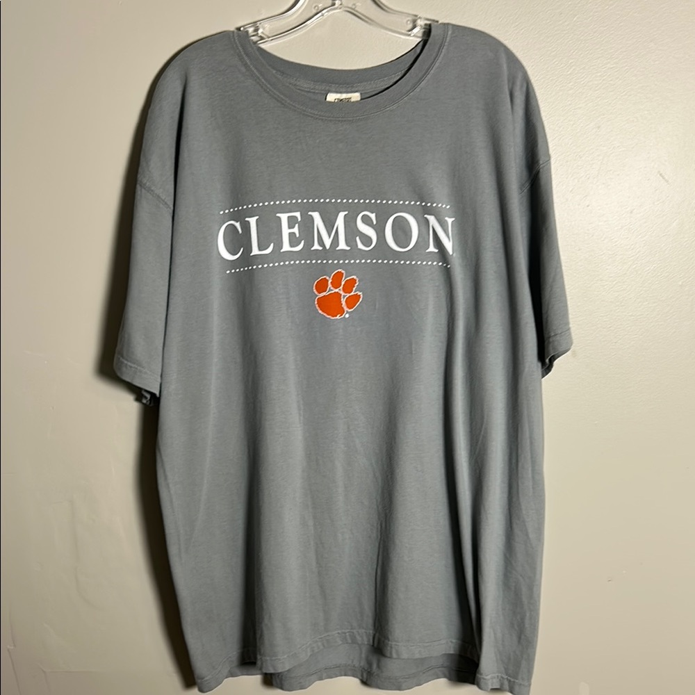 Clemson University Tigers Comfort Colors Gray NCAA T-Shirt Front/Back Logo Sz XL